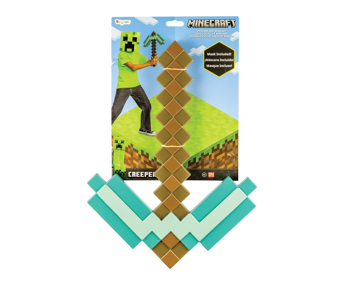 Minecraft Pickaxe and Mask set, (license), one size